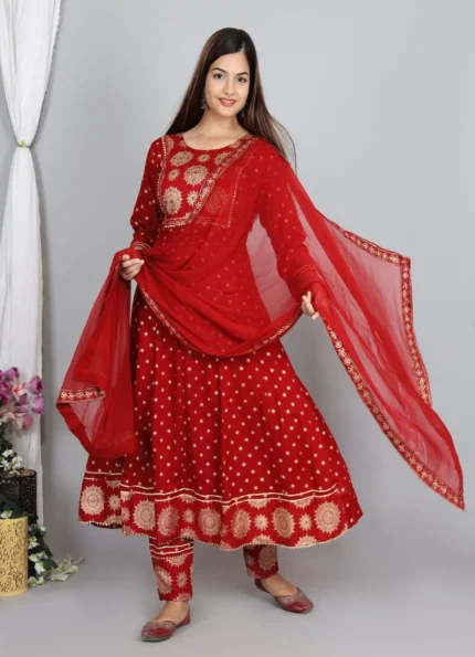 Ethnic Motifs Printed Kurta with Trouser & Dupatta